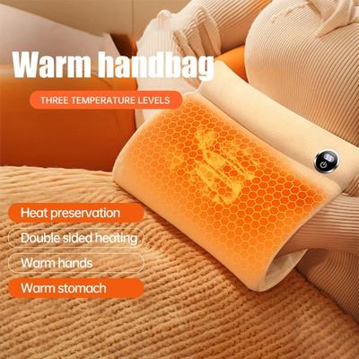 Soft Flannel Heated Gloves USB Heated Hand Warmer Pouch Electric Hand Warmer  for Women Men
