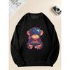 Men's Casual Crewneck Sweatshirt with Monkey Wearing VR Glasses Playing Games Graphic