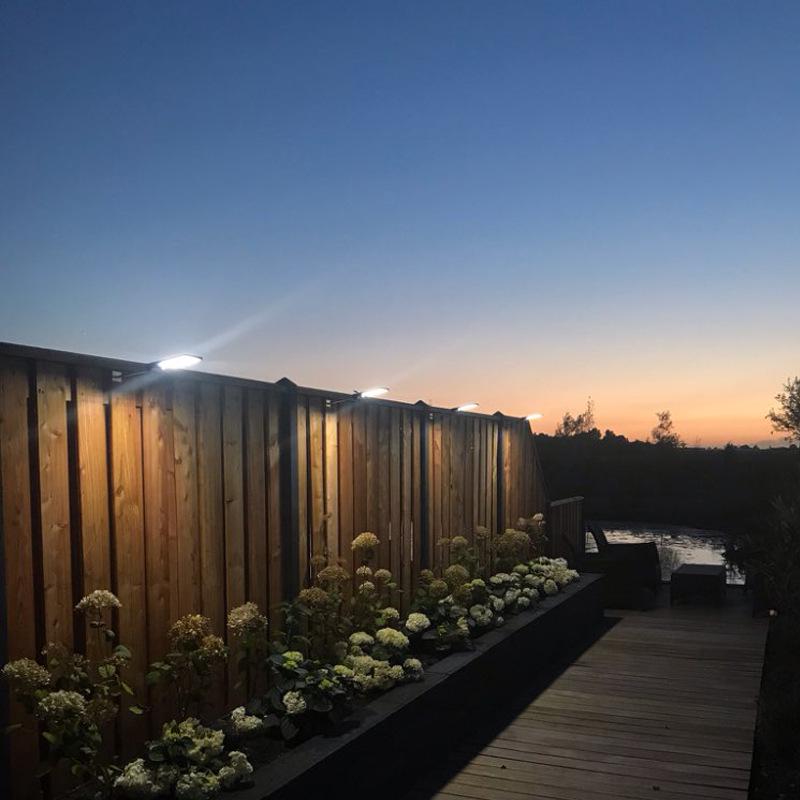 Solar Wall Light, Waterproof Outdoor Garden Lamp, Ultra-thin Black with Pole and Motion Sensor