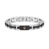 Men's Bracelet Rose Gold Bracelet Waterproof 21 Cm JM419ASC01 Black/Silver