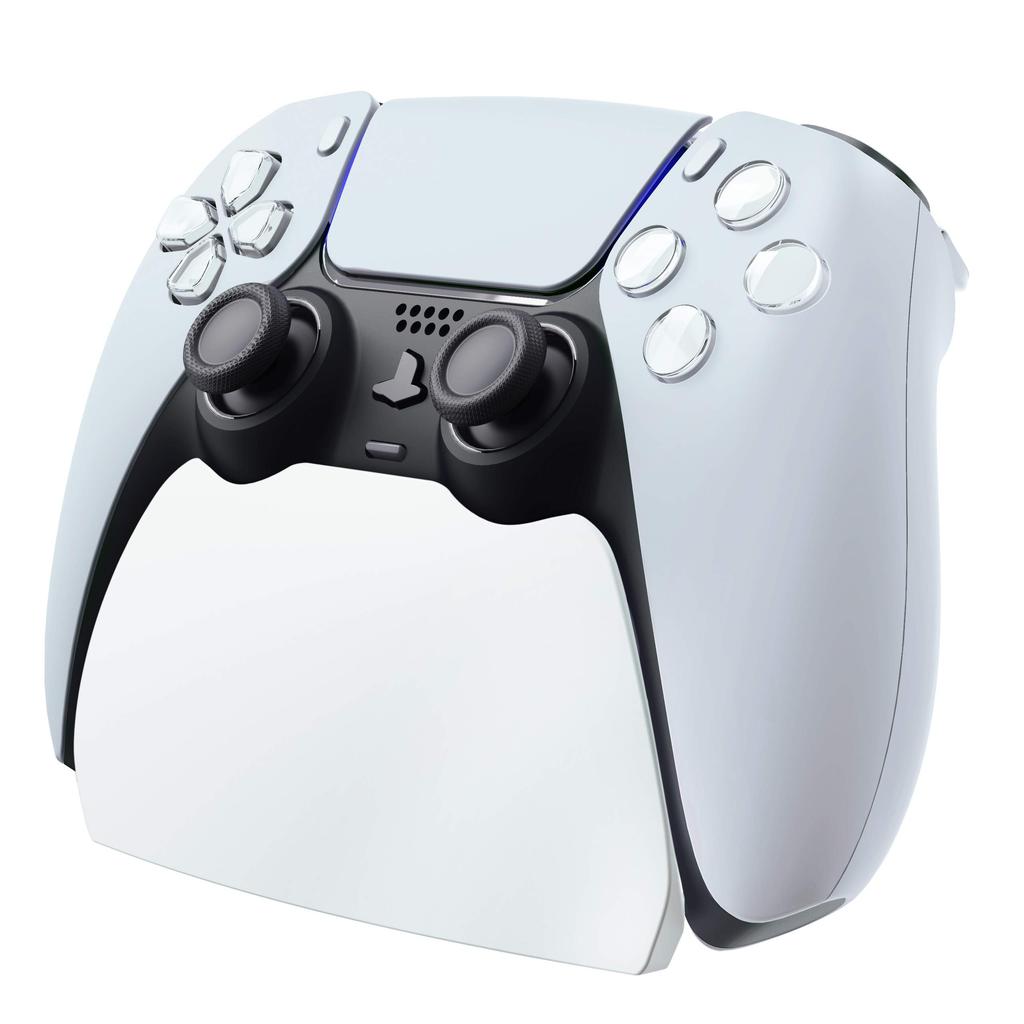 PlayVital PS5 Controller Stand with Rubber Pads, Compatible with PlayStation 5 Controllers [White]