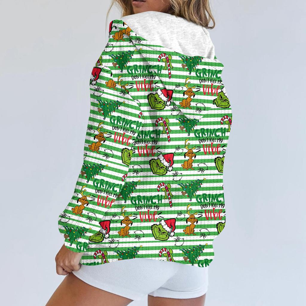 Women's Fashion Jacket Casual Printed Long-sleeved Hooded Cardigan Sweatshirts