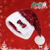 Christmas Hats Adults Sequins Bow Plush Headgear Large Winter Holiday Hats for Women for Costume Party Family Outfit