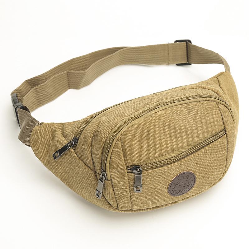 Men's Canvas Purse Leisure Outdoor Sports Waist Bag Multifunctional Mobile Phone Bag Cashier Chest Bag Leisure Wind Backpack.