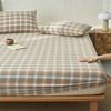 Premium Cotton Plain Fitted Sheet Deep Pocket Elastic Edges Non Slip Sheet Home Mattress Protector Soft Sheets Couvre Lit