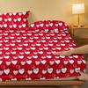 1 Simple Modern Heart-Shaped Printed Matte Fitted Sheet, Bedroom Printed Bed Cover, Bedding (Excluding Pillowcases)