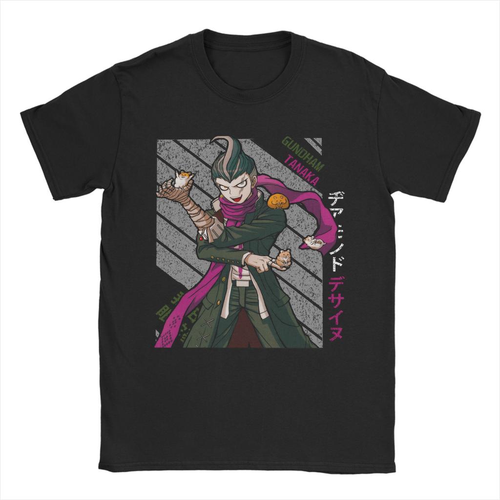 Men Gundham Tanaka Super Danganronpa T Shirts Game 100 Cotton Tops Casual Short Sleeve Crewneck Tee Shirt Gift Idea TShirt