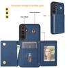 For Samsung Galaxy S25 Case Tri-Fold Card Holder Kickstand TPU + Leather Back Cover with Shoulder Strap