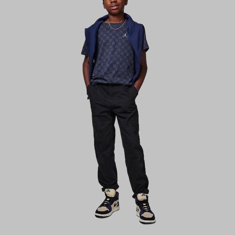 Jordan Chicago MJ Solid Color Comfortable Fashion Casual Cargo Pants Kids Pants Black HQ8118-010