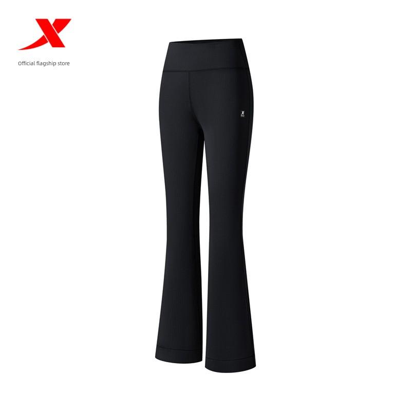 Xtep Women s Sports Pants 2026 Spring Authentic Slim Fit Flared Pants Women s Sports Long Pants Breathable Yoga Pants Trendy M чёрный