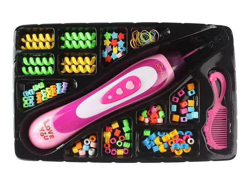 Hair Braider Toy Set for Girls - Role-Play Hairdressing and Braiding Accessories