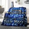Name Custom Seattle Seahawks Logo Print Flannel Blanket High Quality Warm Comfortable Cover for All Seasons Perfect for Gifts Home Decor