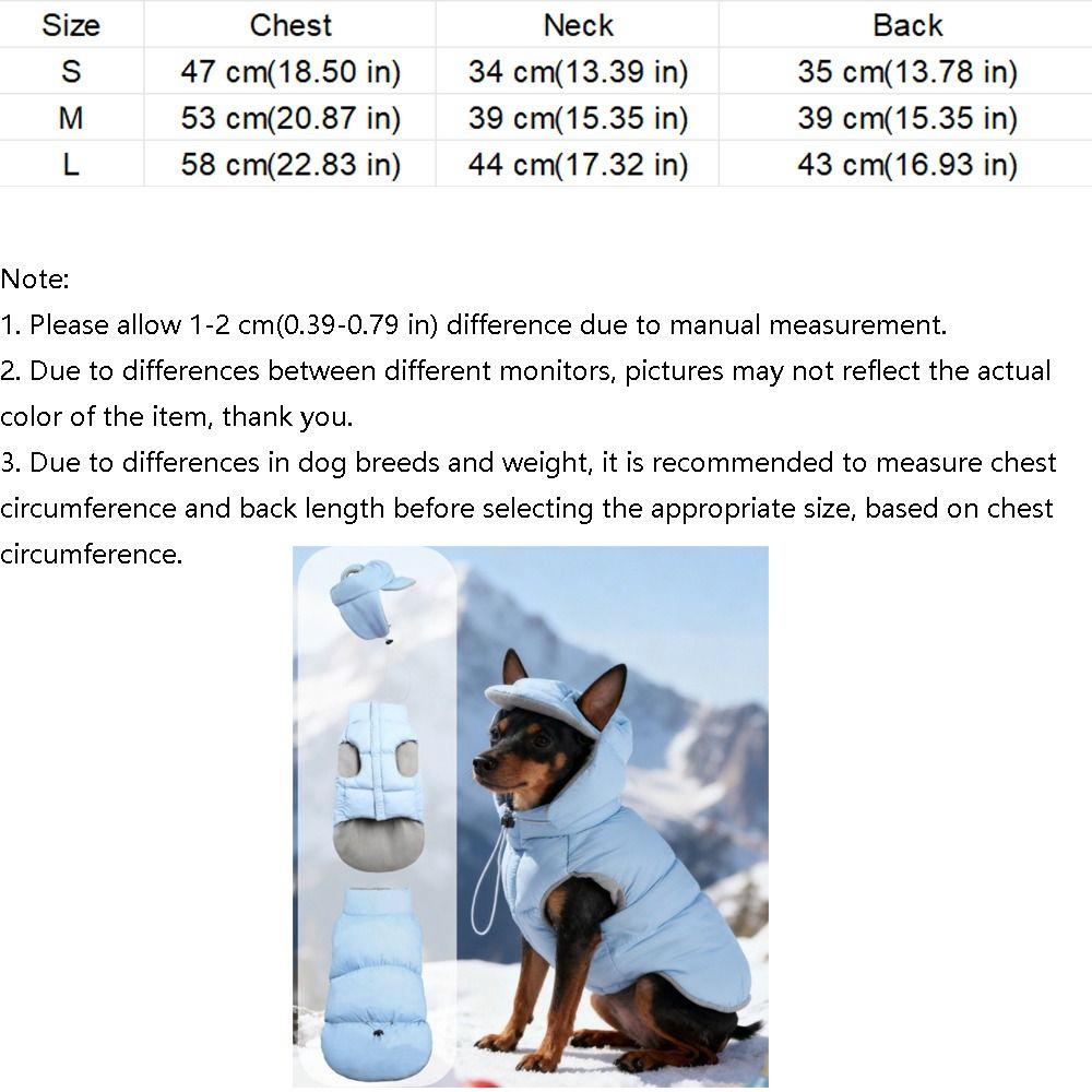Fashion Warm Dog Down Jacket Thickened Adjustable Windproof Dog Jacket with Ear Hole Comfortable Dog Hood Coat Winter Season