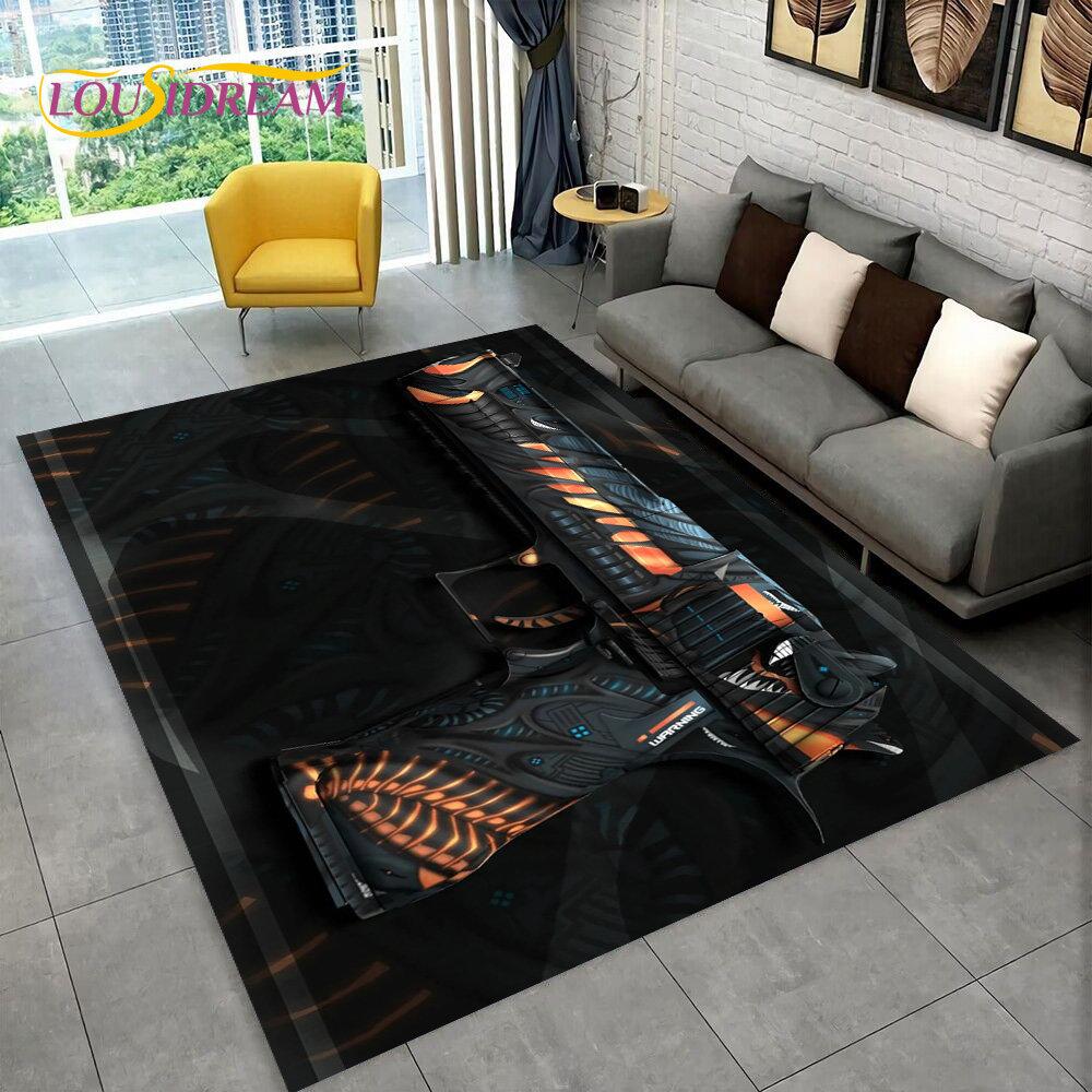 CS,USP,AK,M4,AWP,Rifle Pistol Cartridge Gun Area Rug,Carpet for Home Living Room Bedroom Sofa Doormat Decor,Non-slip Floor Mat