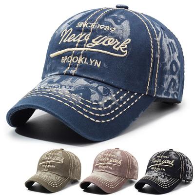 Vintage Baseball Cap Men Cap Letter Embroidered Baseball Cap Women Outdoor Sun Hat