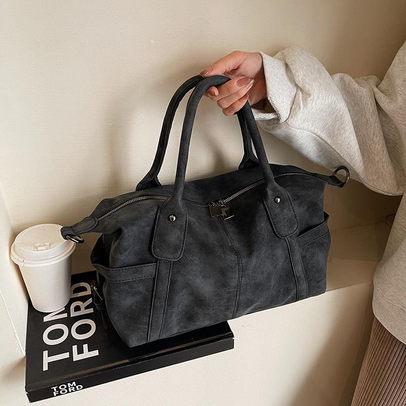 Vintage Tote Bag, New Fashionable Frosted Shoulder Bag, Large Capacity Commuting Crossbody Bag
