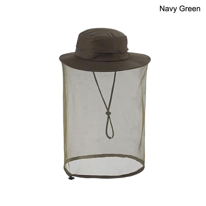 Men's Bucket Hat with Net Mesh For Solid Breathable Fishing Hat Outdoor Sports Fishing Gardening