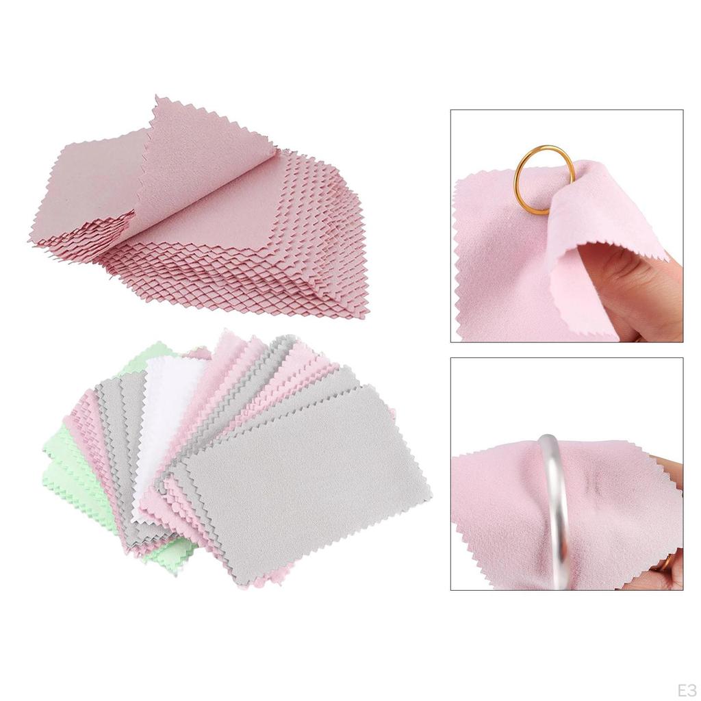 Pack Jewelry Cleaning Polishing Cloth, Square ,Lightweight Soft Napkins Maintenance Cloth for