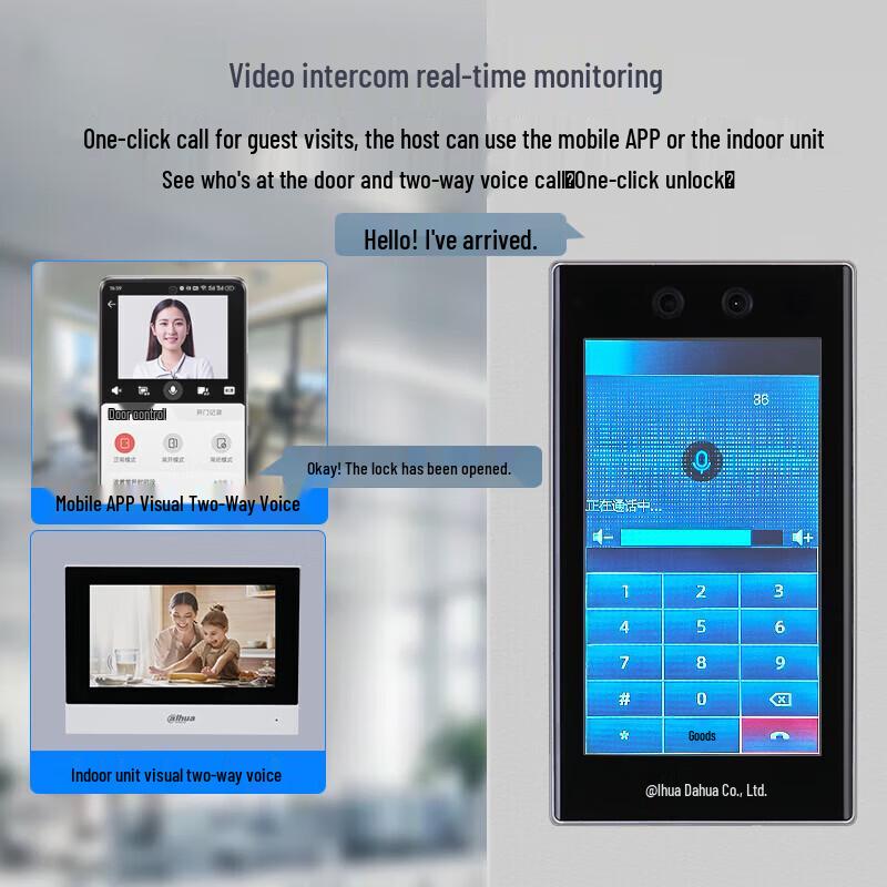 Dahua 7-inch Facial Recognition Video Intercom Access Control System CN plug (adapter included)