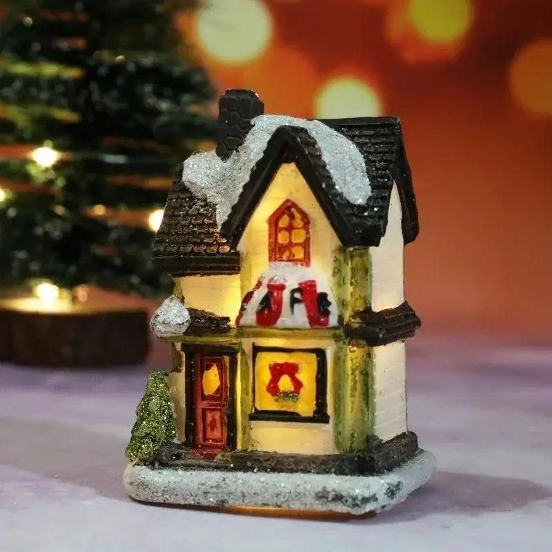 New Christmas New Christmas Decorations Resin Small House Micro Landscape Resin Small Ornaments Christmasing Gifts Room Decor