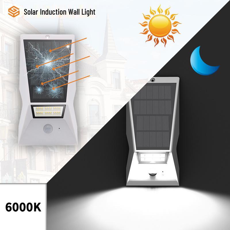 Smart Waterproof Solar Wall Lamp with Large Photovoltaic Panel for Garden, Terrace, and Garage