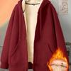Spring and Autumn Lamb Fleece Jacket Men's Plus Velvet Men's Sweater Black Jacket Youth Hooded Jacket