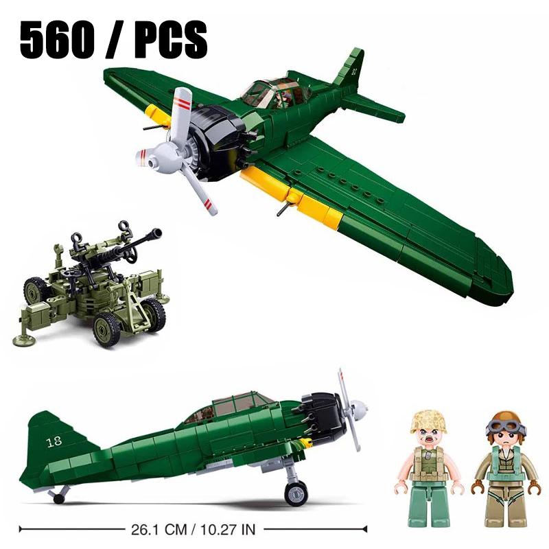 2024 Sluban WW2 Military Russia Air Weapon Mi-24 Attack Helicopters Hind Model Building Blocks Classics Fighter Bricks Plane Toy
