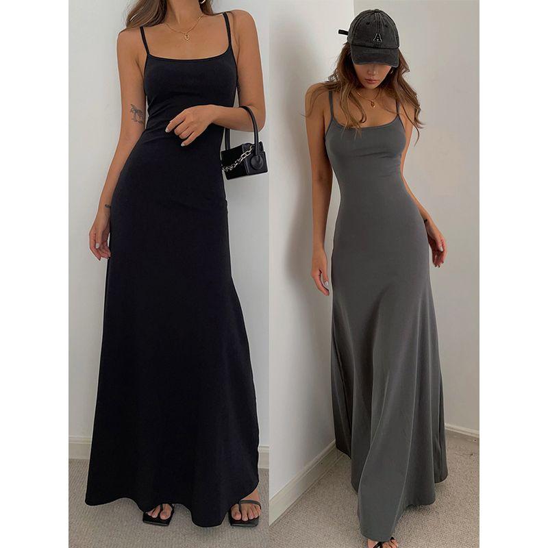 

Жилет Однотонный Модный Сексуальный А-силуэт На бретелях Юбка-подкладка Black 2XL