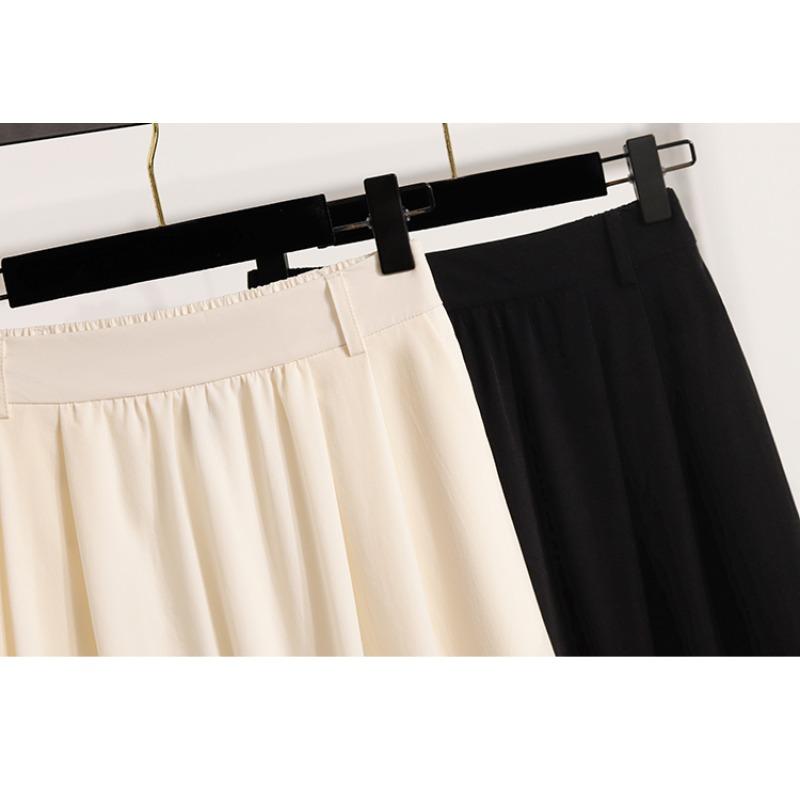 DIMANAF 2025 Mărimi Mari Fuste Elastice de Vară Casual Femei Fustă Largă Plisată Talie Înaltă Modă Vintage Maxi