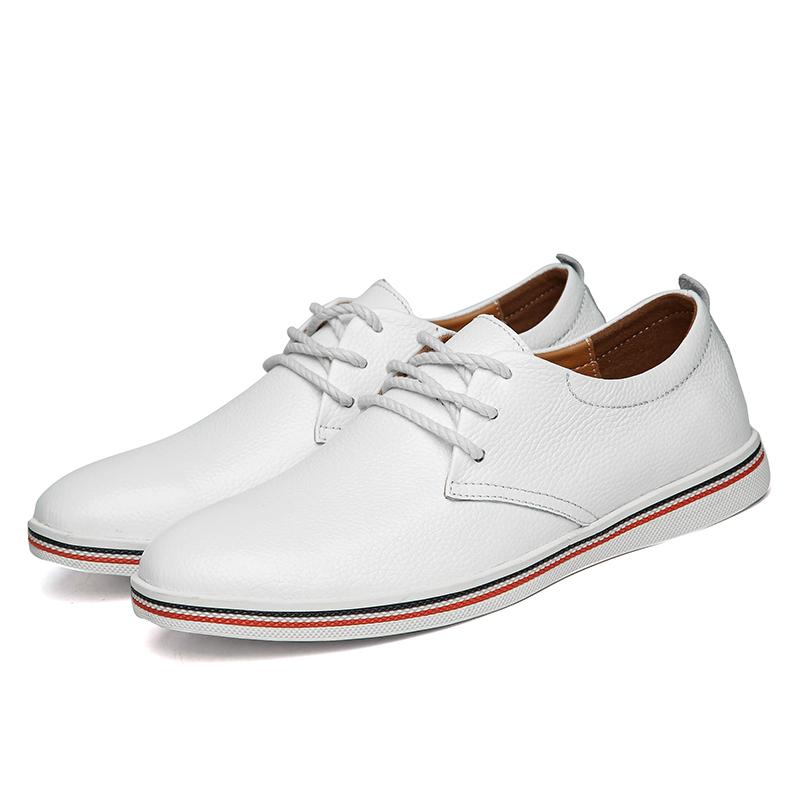 

Shoes Men s Leather Lace Up Men Casual With Light Soft Sole Small White Shoes Men Business Dress Men s Shoes 38 белый