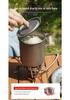 TA1 Titanium Outdoor Mug with Folding Handle - Portable Single-Layer Water, Coffee, and Tea Cup for Camping and Picnics