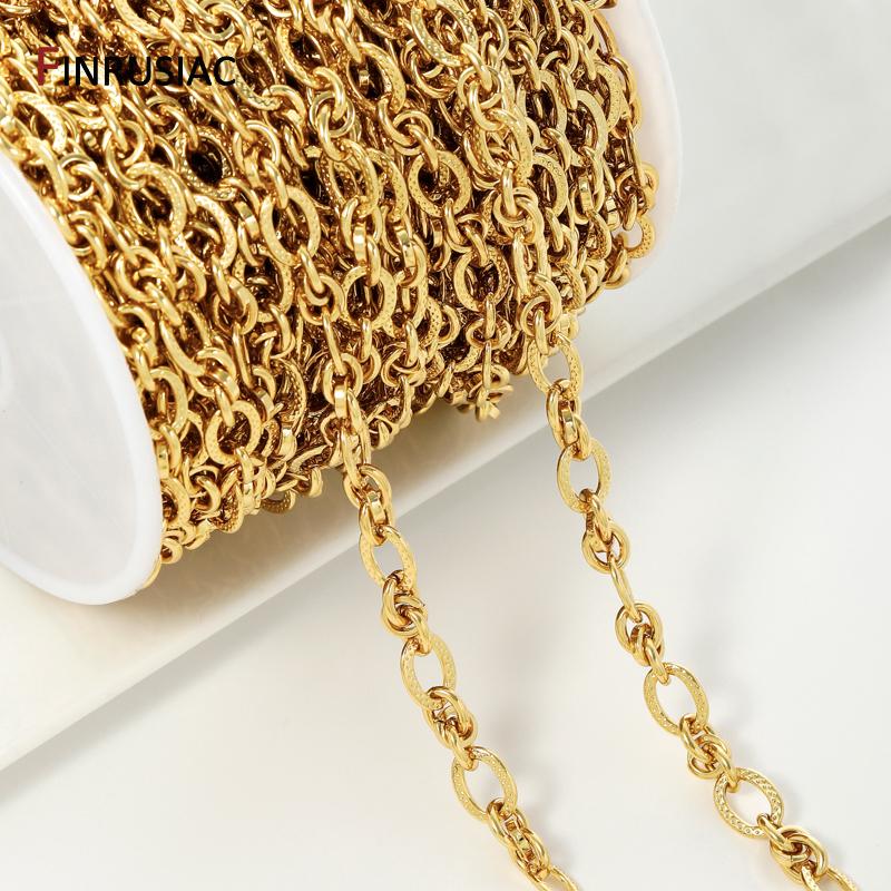 18K Gold Plated Brass Oval Link Chains for Jewelry Accessories,Thick Rolo Cable Bulk Chains for DIY Necklace Making Supplies