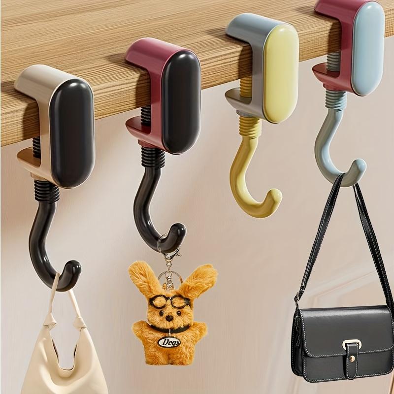 Portable Bag Hook with Adjustable Nut, Suitable for Desktops of Varying Thicknesses, Backpacks, Water Bottles, and Key Hooks