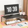 Dual Deck Computer Monitor Rising Holder Pc Screen Stand Bracket Desktop Keyboard Mouse Laptop Storage Organizer Riser Shelf