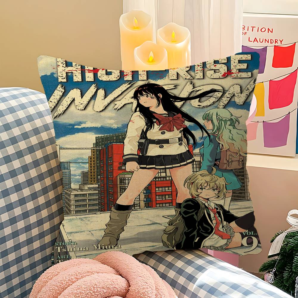 High-Rise Invasion Maple Design Cushion Cover Happy Autumn Harvest Decor Holiday Decorati Pillow Cover