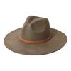 Women's Suede Hat with Colorful Heart-shaped Top and Wide Brim, Gentleman's Hat