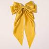Damen Haarnadel Große Schleife Einfarbig Elegant Doppellagig Lange Haardekoration Pferdeschwanz-Clip Satin Vintage Haarspange Haaraccessoires