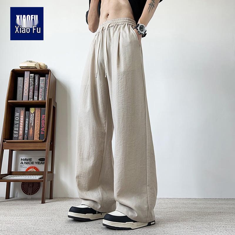 Men s Ice Silk Straight-Leg Loose Casual Pants M