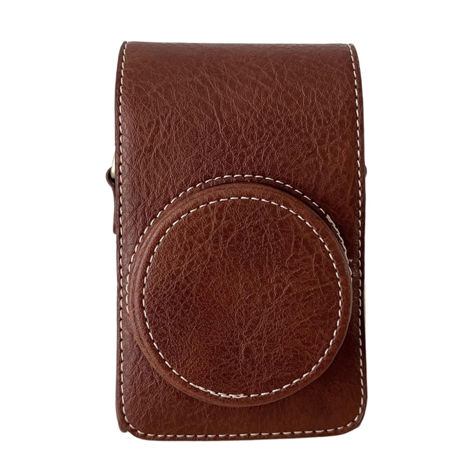 

Защитный чехол для цифровой камеры, сумка для хранения камеры из ПУ кожи со съемным плечевым ремнем, совместимый с GR2 GR3 Brown коричневый