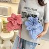 Cute Plaid Flower Crossbody Bag Portable Ins Shoulder Bag Casual Flower Drawstring Bag  Travel