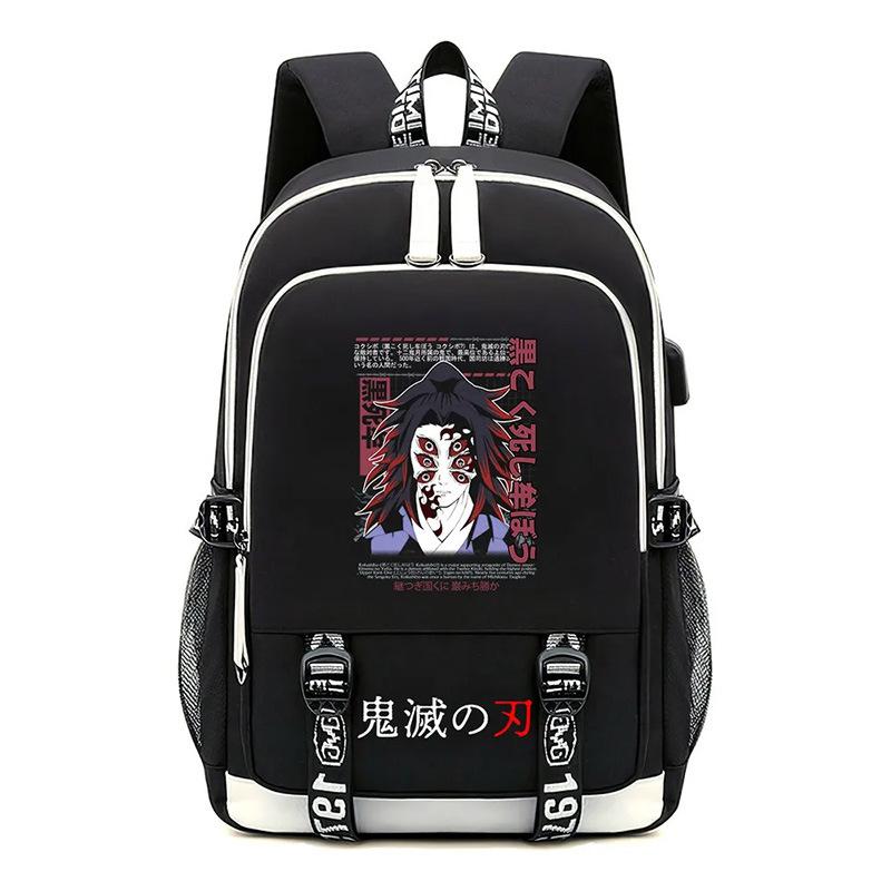 Animation Schoolbag Demon Slayer Cross-border Trend USB Large-capacity Student Spine Backpack