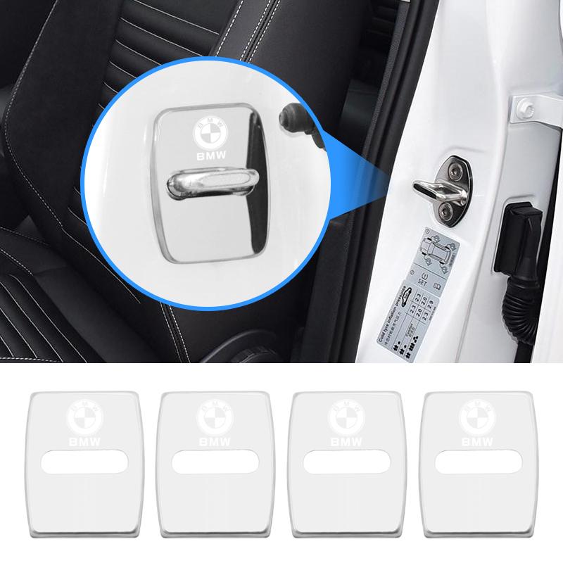 DJSA5 4Pcs Metal Car Door Lock Covers Car Accessories For BMW G26 F10 E90 F20 E46 E60 E70 E39 E36 Rust Proof Decoration Cover Stickers