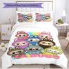 3-teiliges Bettbezug-Set (1 * Bettbezug + 2 * Kissenbezug, ohne Kern), Labubu Print Weiches Ganzjahres-Bettwäscheset, Heim-Schlafzimmer-Dekoration Geschenk