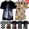 Neuestes Schachspiel-T-Shirt mit 3D-Druck im Schachbrett-Stil für Herren und Damen, lässige Mode, kurzärmelig, klassisch, vielseitige Oberteile