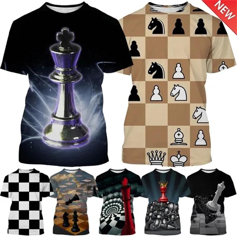 

Newest Chess Game 3D Printing T Shirt Checkerboard Style Men s And Women s Casual Fashion Short-Sleeved Classic Versatile Tops 6XL