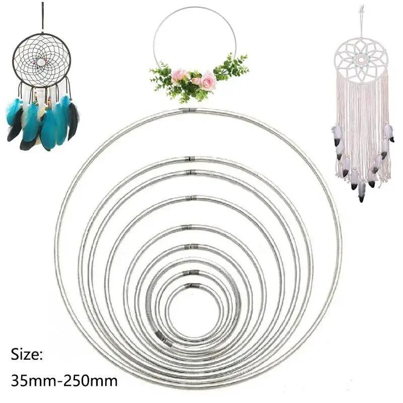 2-20pcs Multi-size Dream Catcher Hoops Round Silver Iron Metallic Good Welded Dreamcatcher Rings Handmade DIY Crafts Accessories