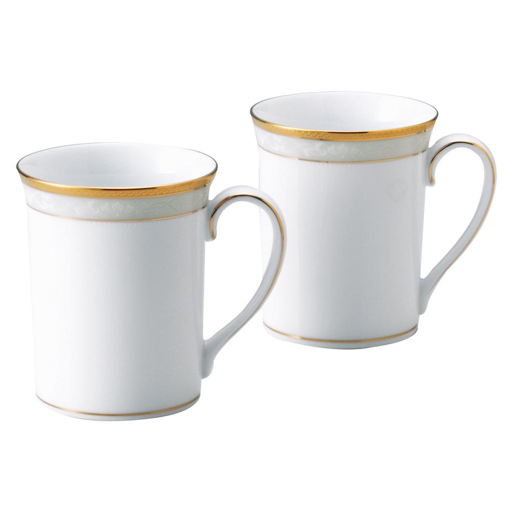 Noritake Mugs 310cc Hampshire Gold 2 Pieces Fine Porcelain (Pair Set) P91332/4335