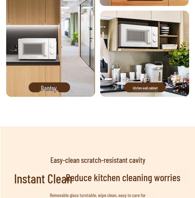 20L Mini Multifunctional Electric Microwave Oven with Mechanical Turntable