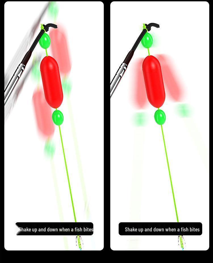 Anti-Water-Flow Luminous Float Rod Tip Cord with Eye-Catching Bean for Mèn Gān Fishing Method