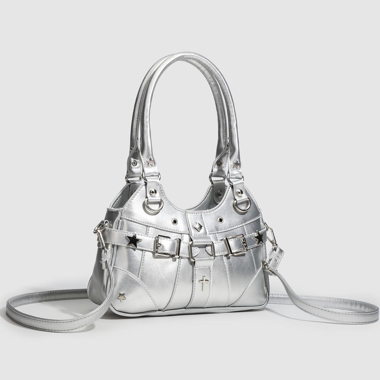 

Прозрачная сумка через плечо Anime Itabag - компактная женская повседневная сумка Y2K, оригинальный дизайн субкультуры серебряный